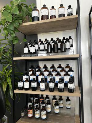 Our comprehensive in-house herbal pharmacy allows us to make custom-blended formulas specific to your needs, for optimal results!