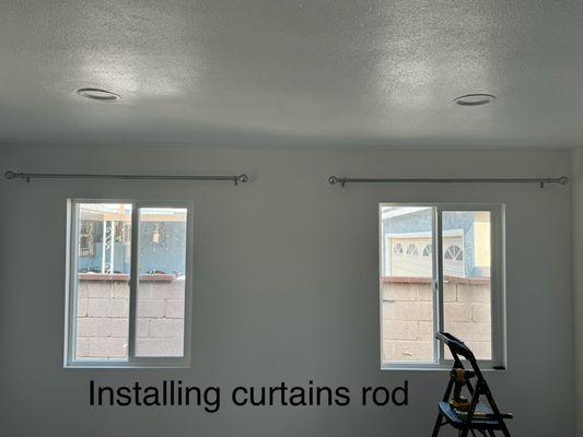 Handyman, installed curtains rod