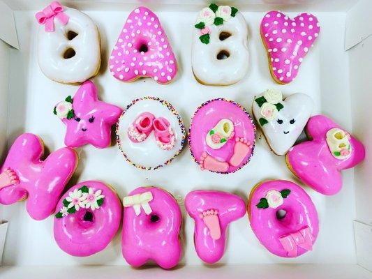 Baby shower donuts