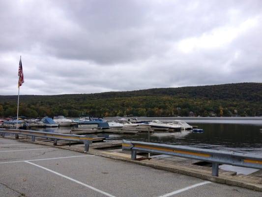 View of the Mountains as you pull up in the lot- waterview seating available.