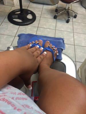 Came in to get a full set and pedicure,, by far the worst