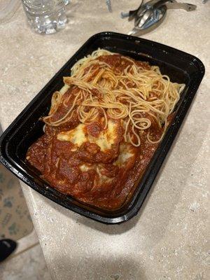 Chicken Parmesan with angel hair