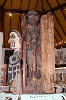 Totem pole in the center of the museum.