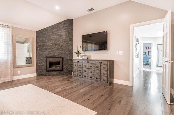 Almaden, San Jose Home Remodel.  Spaciousand Gorgeous Master Bedroom w/ Fireplace