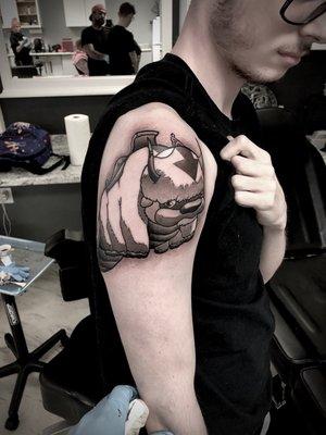 Appa tattoo from Avitar by Boulder, CO Realism Tattoo artist Eli Maldonado.