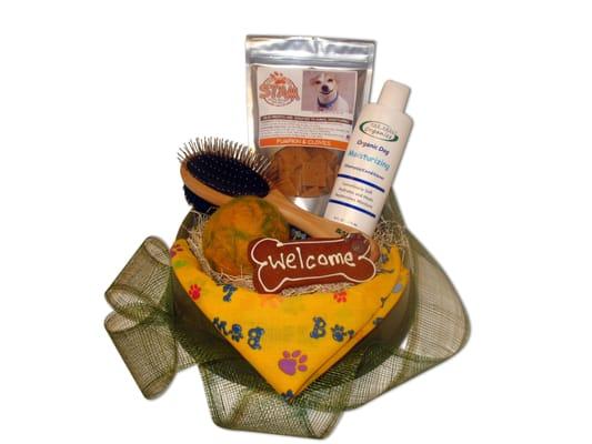 Welcome New Dog Gift Basket