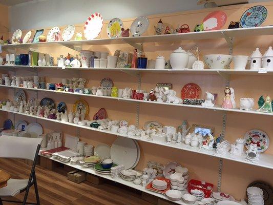 Biggest selection of pottery and plaster crafts in lower Westchester!