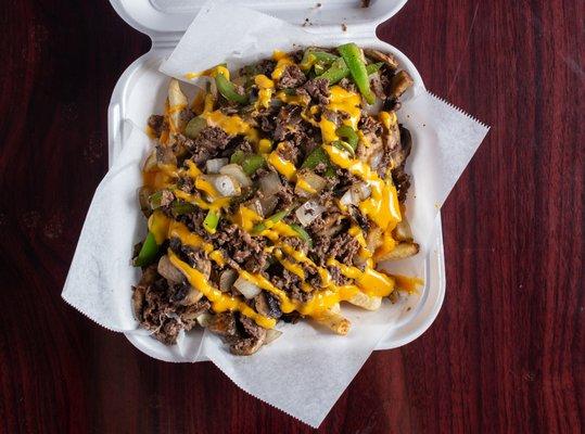 Loaded Philly Fries Yummy @Bombhoagie.com