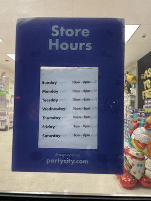 Store hours