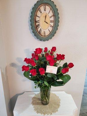 First time customer, roses look fresh and arrangement very well made. I look forward to continue doing business with Wildflower Florist.