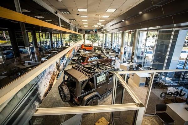 A look inside our new Jeep vehicle showroom.