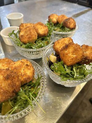 This was a fried goat cheese on a pear and raisin salad with a yummy vinaigrette