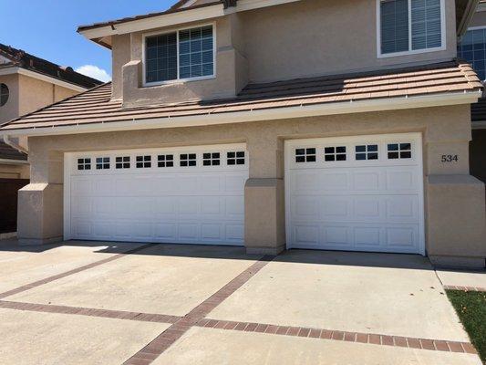 Garage doors after new paint.