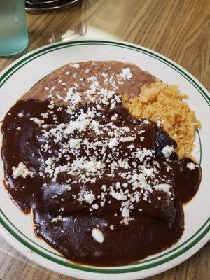 Chicken mole enchiladas