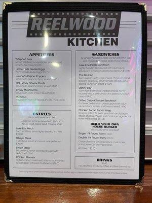 Reelwood Kitchen attached to Skye Cinema menu.