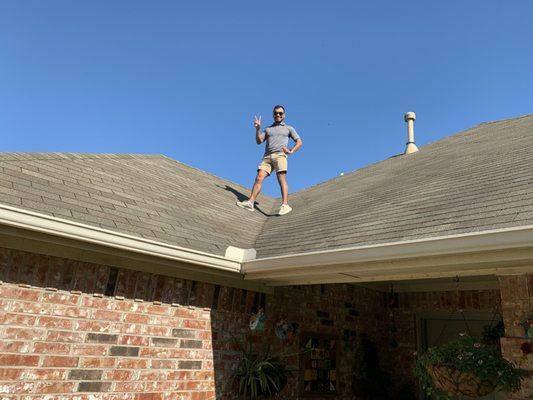 Juan was so friendly and helpful. Walked me through everything. This is my old roof.