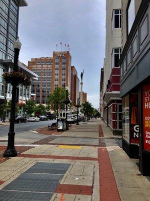 Hamilton street looking up to Center Square.