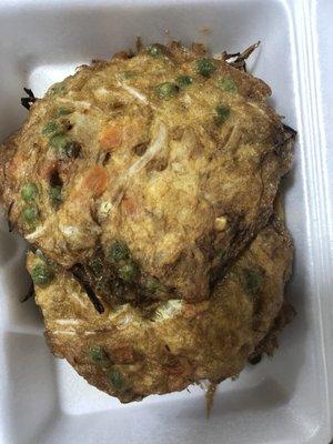 Vegetable egg foo young hold the sauce