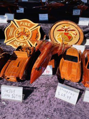 One of the stalls selling mahogany planes