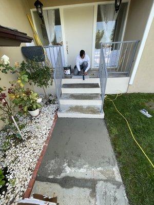 New walk way tile going in