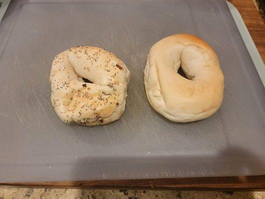 Plain Bagel & Everything Bagel