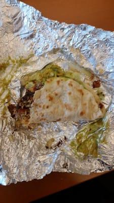 This is their disgusting excuse for a chicken burrito, I could not even open the foil without all the ingredients flopping everywhere