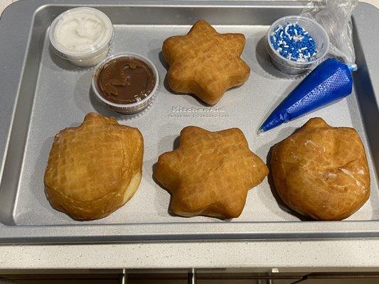 Hannukah Donuts. I was given this as a gift and it was so fun!