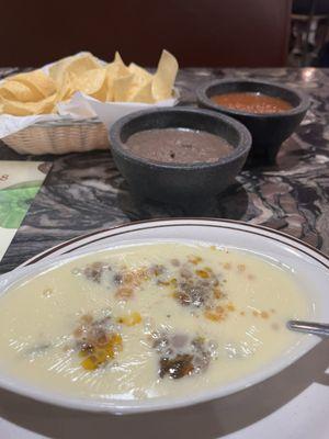 Quest cheese with ground beef, salsa, and bean dip.