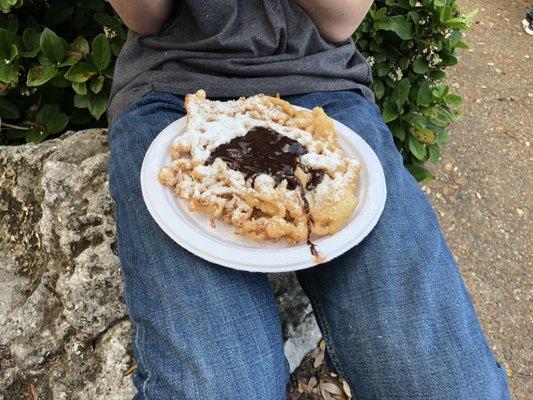 Hot Fudge Funnel Cake