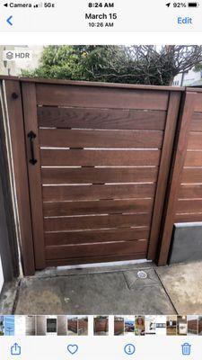 Horizontal gate Clear redwood- semitransparent chocolate stain