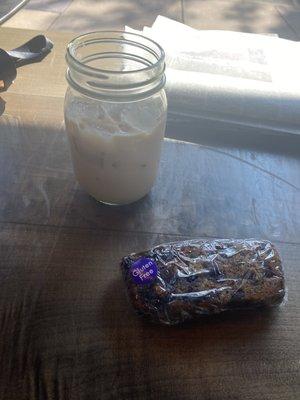 Pumpkin blueberry bread and chai tea