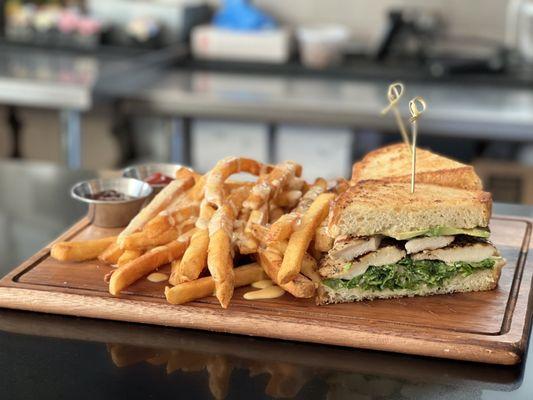 Grilled Chicken Sandwich and Wicked Fries a la Carte