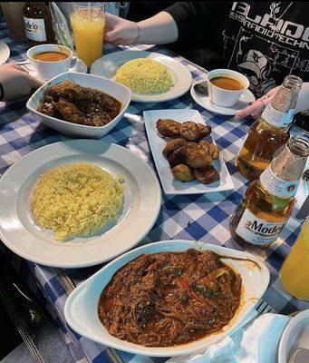 Ropa vieja and oxtail with rice