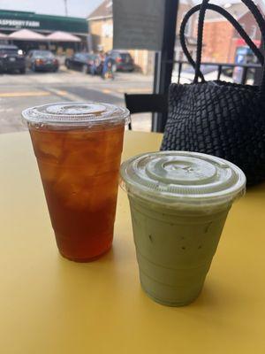 Japanese Iced Coffee, Iced Matcha Latte