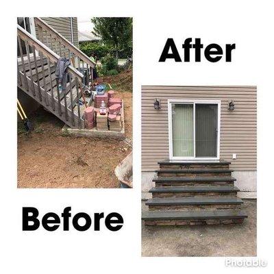 Before & After Stone Steps and Paving in Garfield, NJ