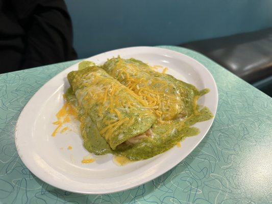 No. 2 Enchilada Entree with Shrimp and Green Sauce