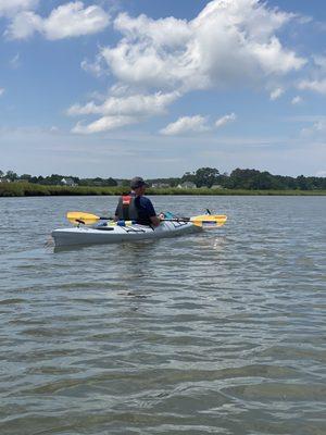 Kayaking through the marsh