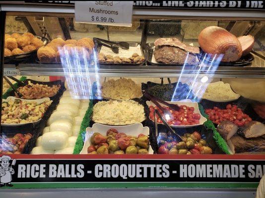 Selection of Italian goods...stuffed mushrooms $6.99/lb