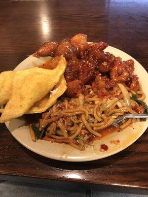 General Tso's, crab Rangoon, and chow mein.