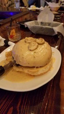 Holy s*** if you could see this burger in person! First one I've ever seen covered in cheese like that