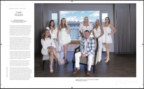 Carly and her Team. Modern Luxury magazine