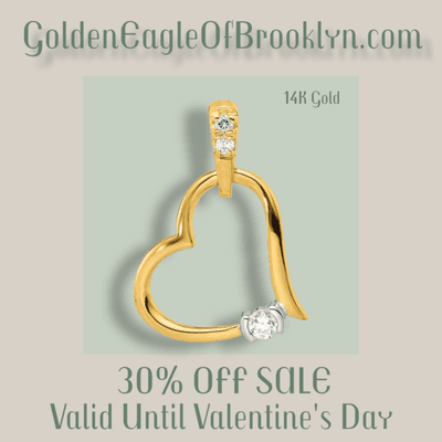 14k Yellow Gold Diamond Polished Heart Pendant