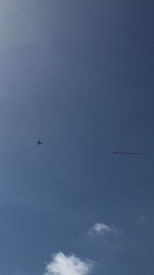 A parent paid big money for this plane to display a congratulatory banner with their daughter's name. Cute idea!