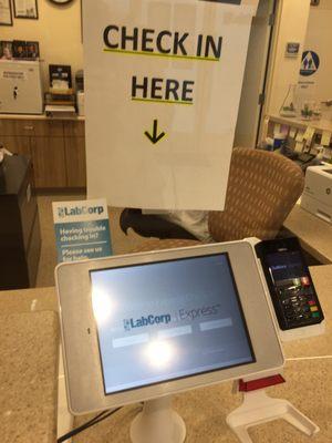 New computerized self check-in machine.