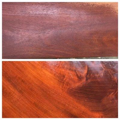 Before and After of Wooden Table Polishing