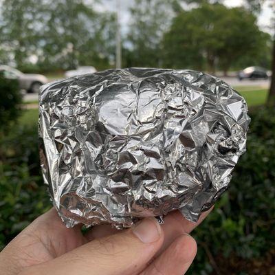 1 Cook Out burger served up.. ! It was the size of a bowling ball