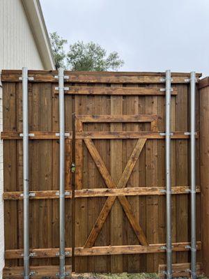 Wood fence gate