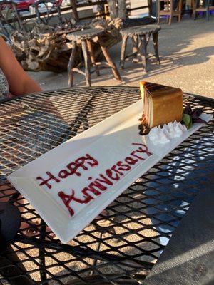 Our server, Abby , was a real gem, providing great service. You can see her handiwork in the picture of the dessert.