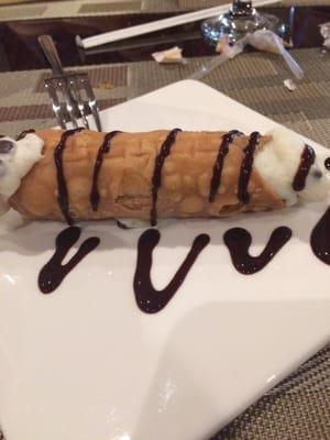 Cannoli with mini chocolate chips