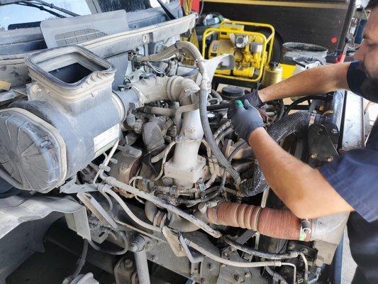 Our technicians hard at work on a customers engine!